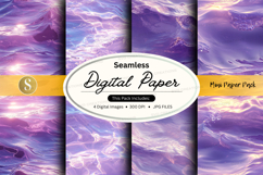 Seamless digital paper pack - purple marble Product Image 1
