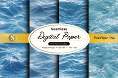 Seamless digital paper - ocean waves pattern Product Image 1