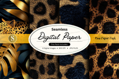 Seamless leopard print digital paper pack Product Image 1