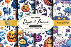 Halloween themed seamless digital paper pack Product Image 1