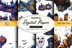 Halloween-themed seamless digital paper pack Product Image 1