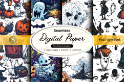 Halloween-themed seamless digital paper pack Product Image 1