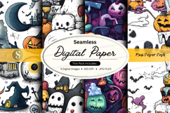 Halloween-themed seamless digital paper pack Product Image 1