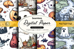 Halloween themed seamless digital paper pack Product Image 1