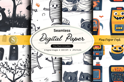 Halloween-themed seamless digital paper pack Product Image 1