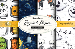 Halloween themed seamless digital paper pack Product Image 1