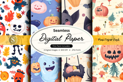 Halloween themed seamless digital paper pack Product Image 1