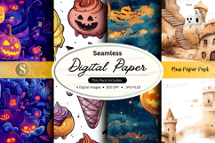 Halloween themed digital paper pack Product Image 1
