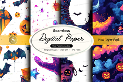 Halloween-themed seamless digital paper pack Product Image 1
