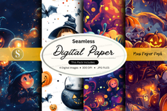 Halloween themed seamless digital paper pack Product Image 1