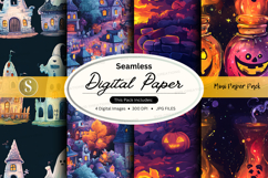 Halloween themed seamless digital paper pack Product Image 1