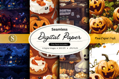 Halloween themed digital paper pack Product Image 1