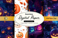 Halloween-themed seamless digital paper pack Product Image 1