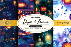 Halloween themed digital paper pack Product Image 1