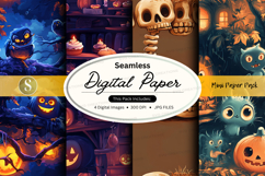 Halloween-themed digital paper pack mockup Product Image 1