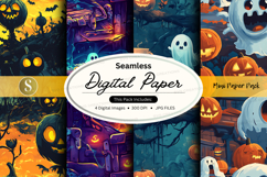 Halloween-themed seamless digital paper pack Product Image 1