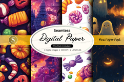 Halloween-themed seamless digital paper pack Product Image 1