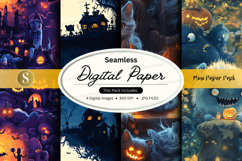 Halloween-themed seamless digital paper pack Product Image 1