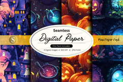 Halloween themed digital paper pack Product Image 1
