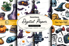 Halloween themed seamless digital paper pack Product Image 1