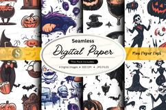 Halloween-themed seamless digital paper pack Product Image 1