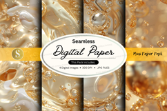 Seamless digital paper - gold bubbles pattern Product Image 1