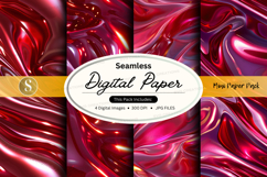 Seamless digital paper pack - metallic red textures Product Image 1