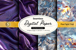 Seamless digital paper pack - metallic and purple textures Product Image 1