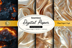 Seamless digital paper - metallic gold and black textures pa Product Image 1