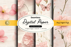 Seamless digital paper with floral designs Product Image 1