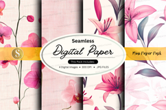 Pink floral digital paper pack Product Image 1
