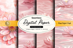 Seamless pink floral digital paper pack Product Image 1