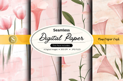 Seamless digital paper with pink floral design Product Image 1