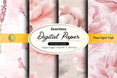 Seamless digital paper with pink floral pattern Product Image 1