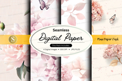 Seamless digital paper with floral designs Product Image 1