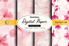Seamless digital paper - pink floral pattern Product Image 1