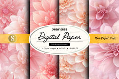 Seamless digital paper with pink floral pattern Product Image 1