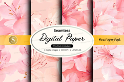 Seamless digital paper with pink floral pattern Product Image 1