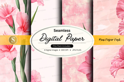 Seamless digital paper with pink flowers Product Image 1