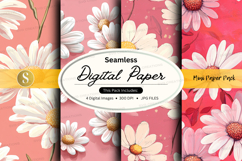Seamless digital paper with daisy pattern Product Image 1