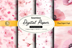 Pink floral digital paper pack mockup Product Image 1