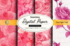 Seamless rose pattern digital paper pack Product Image 1