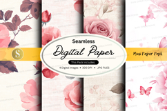 Seamless digital paper with floral designs Product Image 1