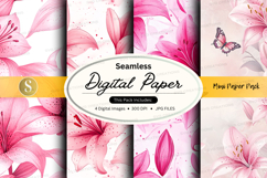 Seamless digital paper - floral pattern with butterflies Product Image 1