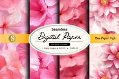 Pink floral seamless digital paper pack Product Image 1