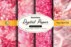 Seamless digital paper with pink floral pattern Product Image 1