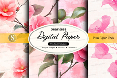 Seamless digital paper with pink floral design Product Image 1