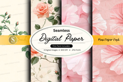 Seamless digital paper with floral designs Product Image 1