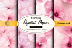 Pink floral seamless digital paper pack Product Image 1