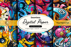 Seamless graffiti digital paper pack Product Image 1